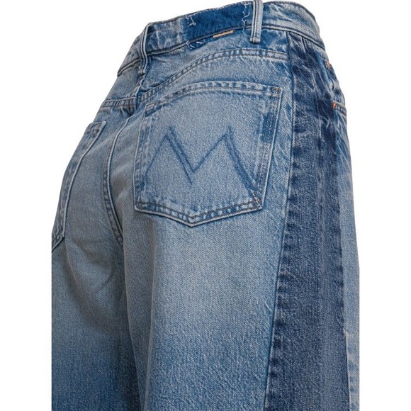 Mother Two-Tone Wide-Leg Jeans With High Waist - NWT
